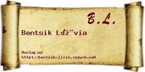 Bentsik Lívia névjegykártya